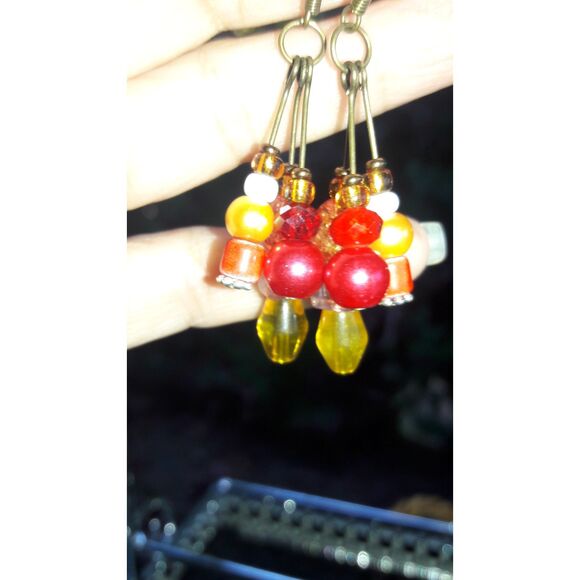 Artisan earrings 350#Fs NEW bohemian Fringe long dangle earrings handmade earri - Picture 4 of 4